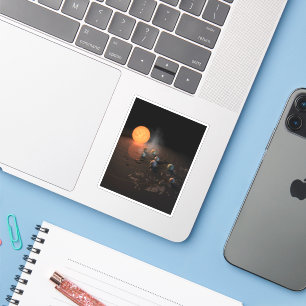 Adesivo Sete planetas em órbita em torno da estrela.