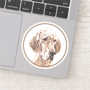 Adesivo Setter Inglês Laranja Belton Pintando Arte Cão