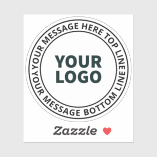 Adesivo Seu logotipo carregado + texto circular editável