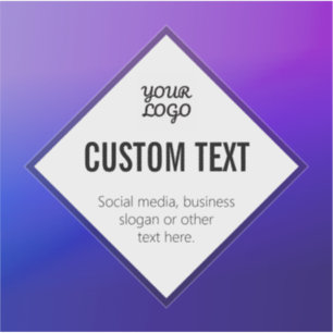 Adesivo Seu Logotipo e Texto Personalizável   Roxo Ombre