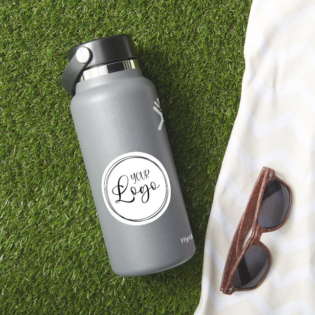 Adesivo Seu logotipo empresarial em círculo branco (HydroFlask Insitu)