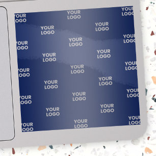 Adesivo Seu logotipo simples de repetição   Azul transpare