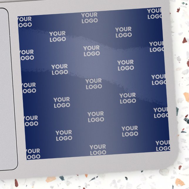 Adesivo Seu logotipo simples de repetição | Azul transpare (Criador carregado)