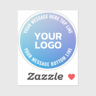 Adesivo Seu logotipo   Texto circular e do Ombre Azul a Ro