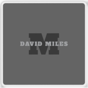 Adesivo Seu nome ou nome comercial   Cinza Masculina Moder