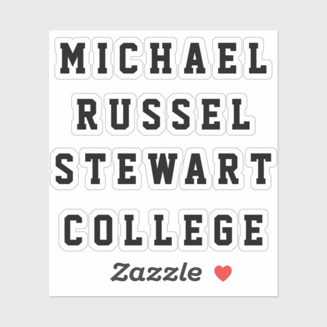 Adesivo Seu nome ou Texto 4 Linhas Padrões Transparentes (Folha)