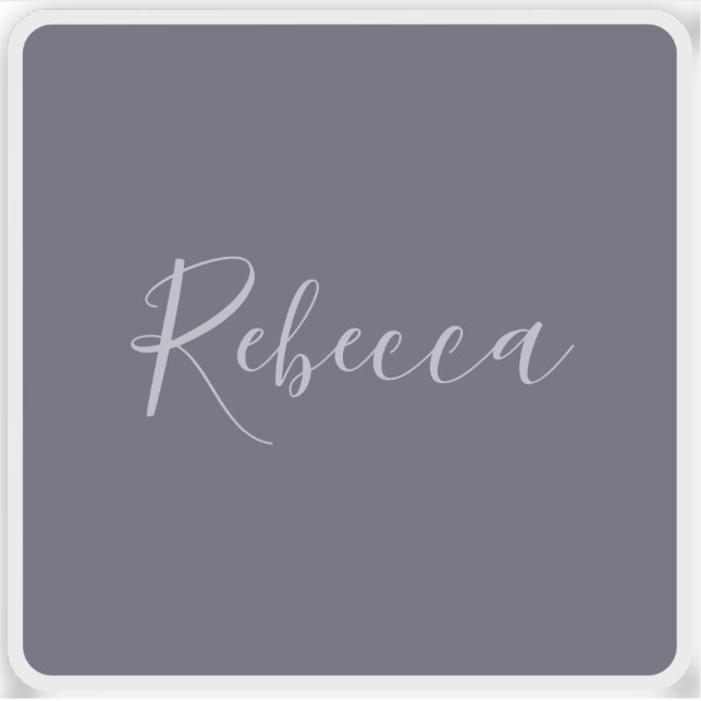 Adesivo Seu nome | Script de Lavanda Elegante em Roxo Preg (Frente)