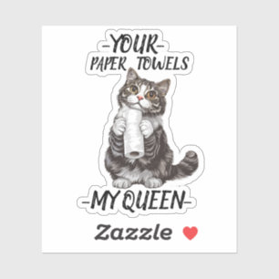 Adesivo Seu papel toalha Meu Gato da Rainha