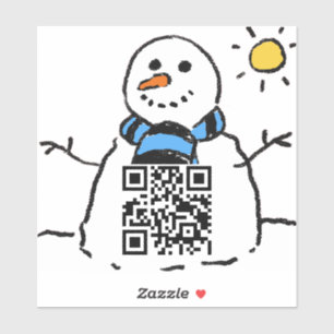 Adesivo Seu URL em um Autocolante de código QR Snowman