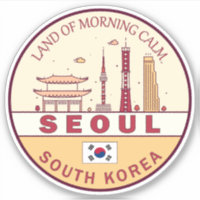 Seul, cidade da Coreia do Sul - Skyline Emblem