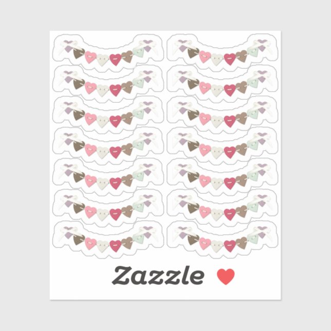 Adesivo Sewing Stitches Country Heart Bunting (Folha)