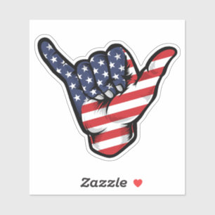 Adesivo Shaka Hand America Flag Good Vibs Sticker