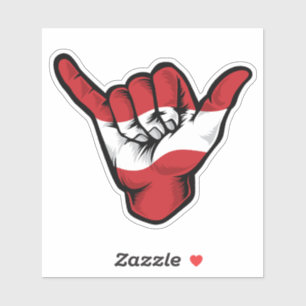 Adesivo Shaka Hand Austria Flag Good Vibes Sticker