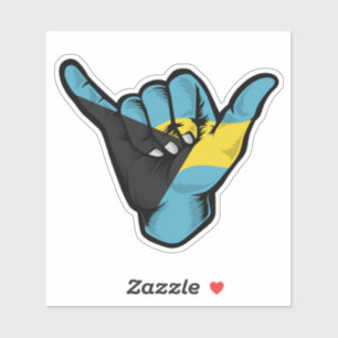 Adesivo Shaka Hand Bahamas Flag Good Vibes Sticker