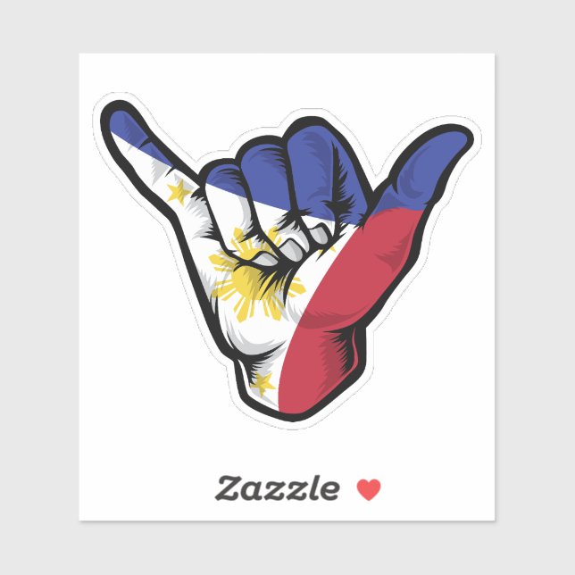 Adesivo Shaka Hand Filipinas Flag Good Vibs Sticker (Folha)