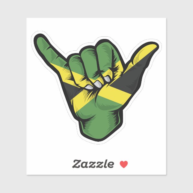 Adesivo Shaka Hand Jamaica Flag Good Vibs Sticker (Folha)
