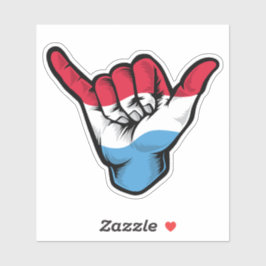 Adesivo Shaka Hand Luxembourg Flag Good Vibs Sticker