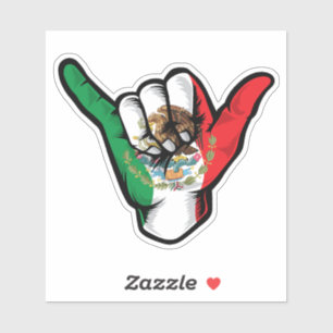 Adesivo Shaka Hand Mexico Flag Good Vibs Sticker