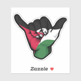 Adesivo Shaka Hand Palestine Flag Good Vibes Sticker