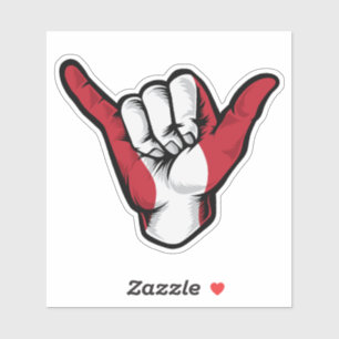 Adesivo Shaka Hand Peru Flag Good Vibs Sticker