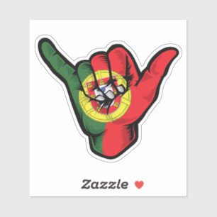 Adesivo Shaka Hand Portugal Flag Good Vibs Sticker