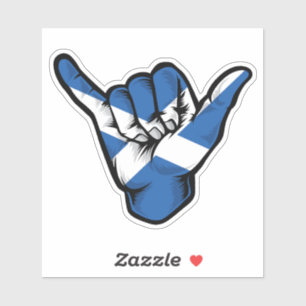 Adesivo Shaka Hand Scotland Flag Good Vibes