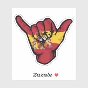 Adesivo Shaka Hand Spain Flag Good Vibs Sticker