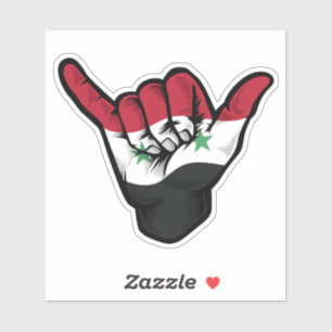 Adesivo Shaka Hand Syria Flag Good Vibs Sticker
