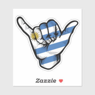Adesivo Shaka Hand Uruguay Flag Good Vibs Sticker