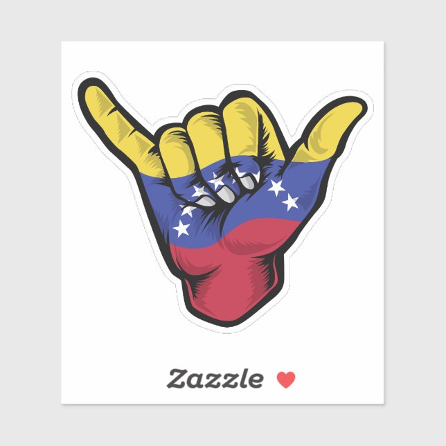 Adesivo Shaka Hand Venezuela Flag Good Vibs Sticker (Folha)