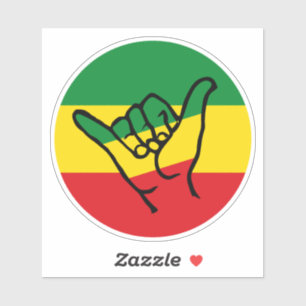 Adesivo Shaka Hand With Reggae Colors