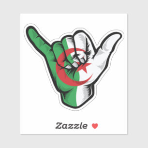 Adesivo Shaka Mão Argélia Flag Good Vibes Sticker