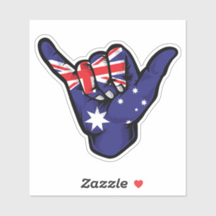 Adesivo Shaka Mão Bandeira Austrália Boas Vibraçõe
