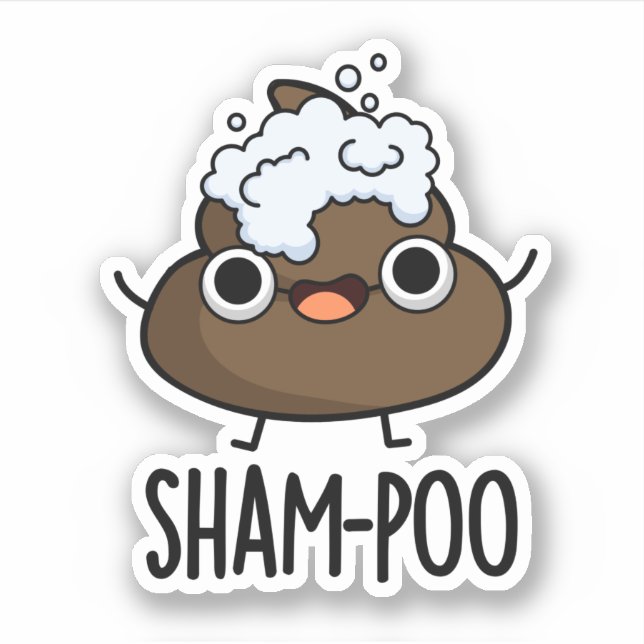 Adesivo Sham-Poo Engraçado Com Bolhas De Shampoo (Frente)