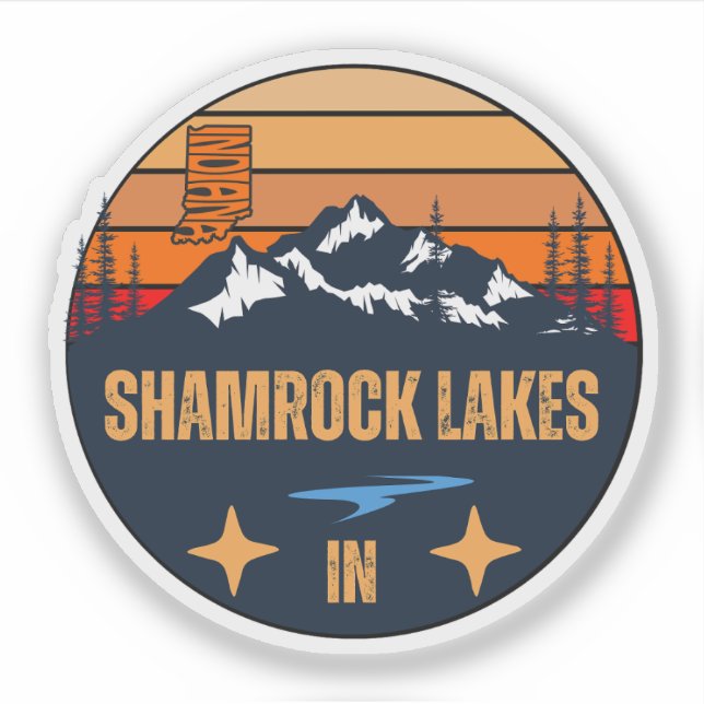 Adesivo Shamrock Lakes, Indiana (Frente)
