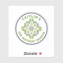 Adesivo Shamrock Mandala - aniversário de 21 anos
