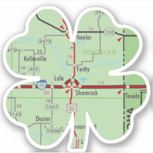 Adesivo Shamrock Texas Clover Map