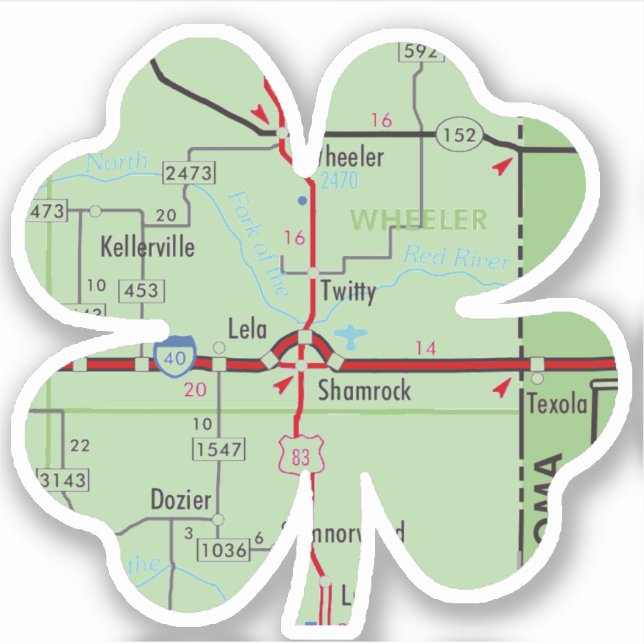 Adesivo Shamrock Texas Clover Map (Frente)