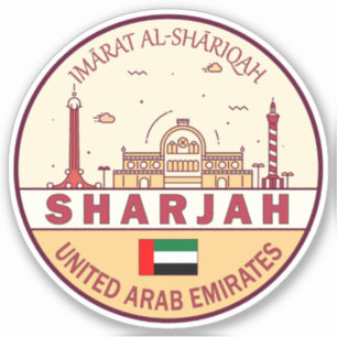 Adesivo Sharjah United Emirados Árabes Unidos Skyline Embl