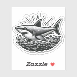 Adesivo Shark Drawing: Deep Water Sticker #7