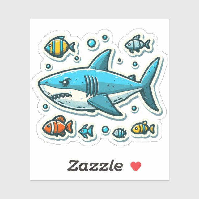 Adesivo Shark Drawing: Deep Water Stickers #18 (Folha)