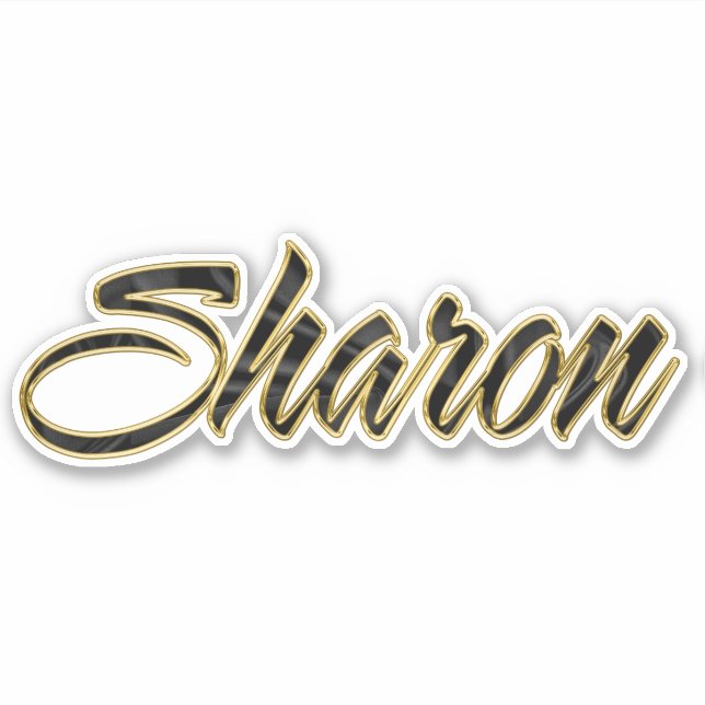 Adesivo Sharon black gold Lettering Aufkleber Sticker (Frente)