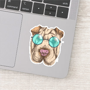 Adesivo Sharpei Nos Óculos De Sol