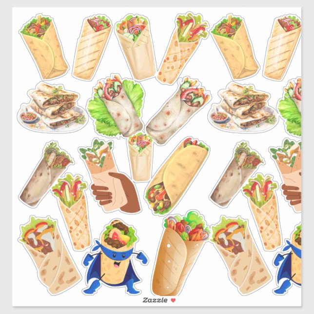 Adesivo Shawarma Collage (Folha)