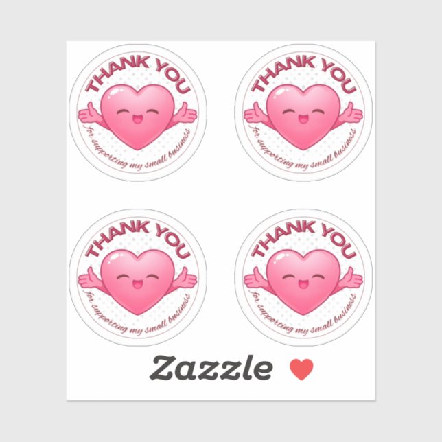 Adesivo Sheet of 4 Kawaii Thank You Stickers (Folha)