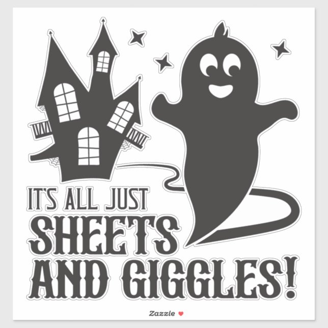 Adesivo Sheets & Giggles – Humorous Halloween Ghost Design (Folha)