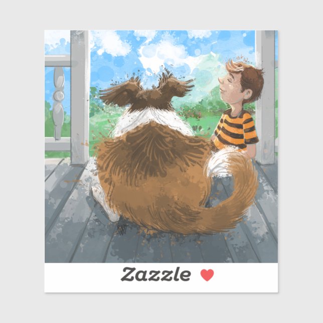 Adesivo Sheldon e Davie Relaxing (Folha)