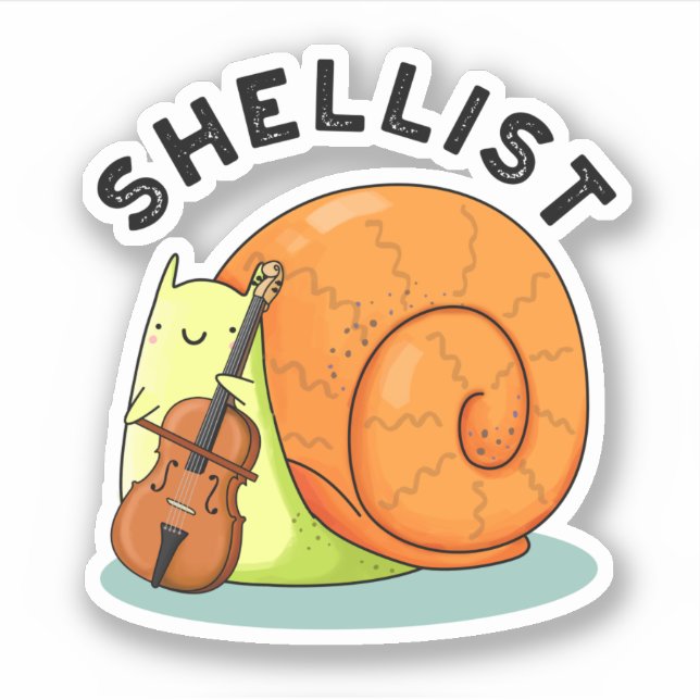 Adesivo Shellist Funny Snail Cello Pun (Frente)