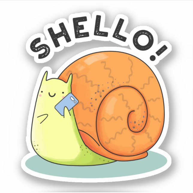 Adesivo Shello Funny Snail Celular Pun (Frente)