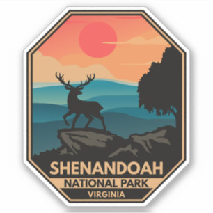 Adesivo Shenandoah National Park Deer Minimamente Emblem R